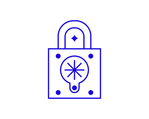Isolated Geometric concept of lock vector illustration in a flat style for website, mobile app,...
