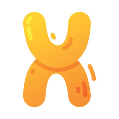 Funny Bright Balloon Letter X of Children Alphabet Vector Illustration