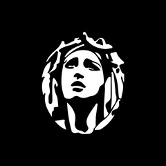vector illustration of a greek statue silhouette