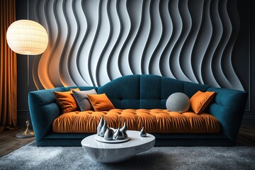 modern interior design, room in beautiful lighting, generative ai