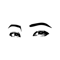 vector illustration of a pair of woman's eyes
