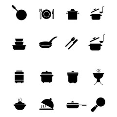 Cooking icon set, vector cook icon illustration on white background..eps