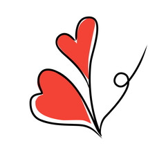 One line heart shape