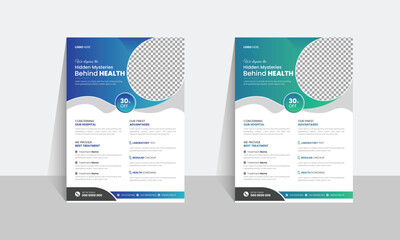Corporate healthcare and medical flyer or poster design layout, Layout template, brochure background. Vector design, Vector illustrations for medical, medical a4 flyer design template for print, care.