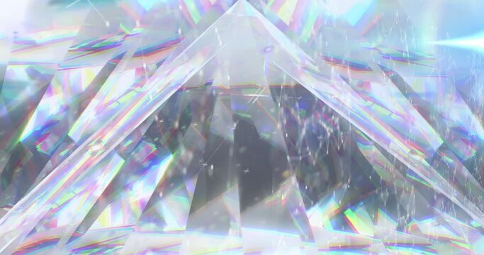 Animation of digital trails over crystal