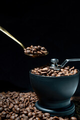 Coffee beans, background, texture, close-up