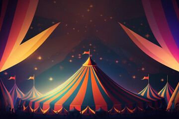 Magical Colorful Circus Tent with Stardust