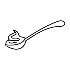 Yogurt with spoon icon illustration on white background..eps