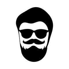  face bearded man trendy style on white background..eps