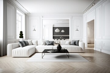 modern interior design, room in beautiful lighting, generative ai