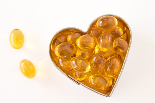 Vitamin D3 Supplements in a Heart Shape