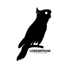 black silhouette style parrot logo