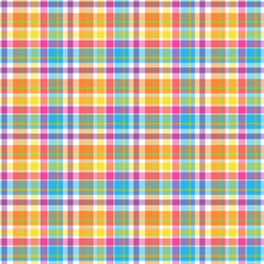 Vibrant Plaid Seamless Pattern - Colorful and bright repeating pattern design