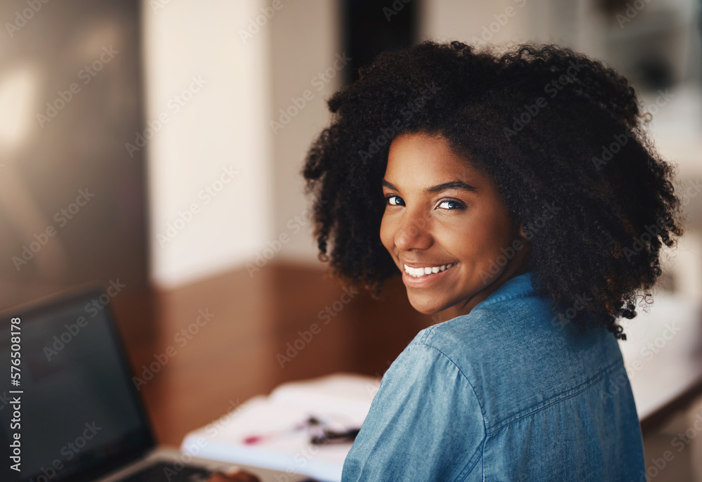 Canvas Prints Lets make a success of this day. Portrait of an attractive young woman working from home.