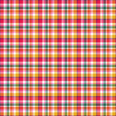 Vibrant Plaid Seamless Pattern - Colorful and bright repeating pattern design