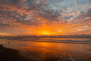 Fototapeta na wymiar Golden Morning at the Beach