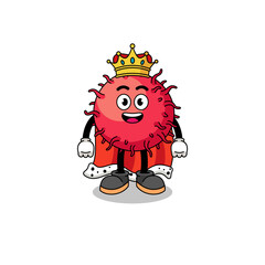 Mascot Illustration of rambutan fruit king