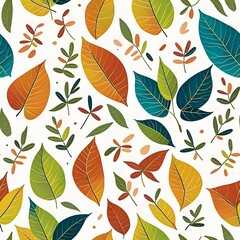 Fototapeta premium patterns multicolored and seasons leafs {AI generative}