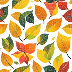 Obraz premium patterns multicolored and seasons leafs {AI generative}