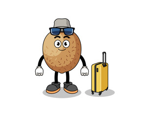 kiwifruit mascot doing vacation