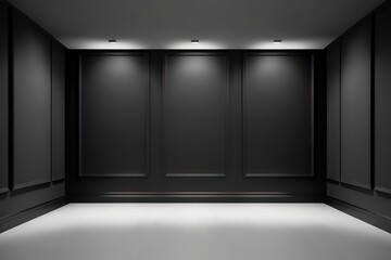 Beautiful minimalist interior with empty frames, wall mockup, Genertive AI