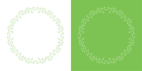 素材_フレームのセット_桜をモチーフにした春の飾り枠。シンプルで高級感のある囲みのデザイン。テキスト無し