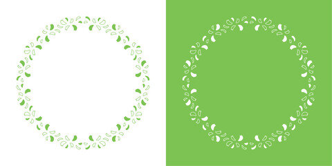 素材_フレームのセット_桜をモチーフにした春の飾り枠。シンプルで高級感のある囲みのデザイン。テキスト無し