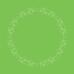 素材_フレーム_桜をモチーフにした春の飾り枠。シンプルで高級感のある囲みのデザイン。テキスト無し