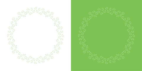 素材_フレームのセット_桜をモチーフにした春の飾り枠。シンプルで高級感のある囲みのデザイン。テキスト無し