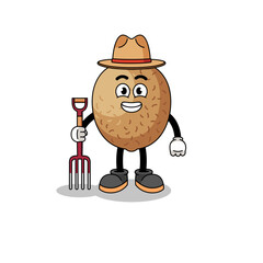 Cartoon mascot of kiwifruit farmer