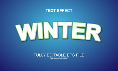 Obraz premium Editable text effect winter title style