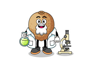 Mascot of kiwifruit as a scientist