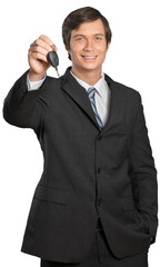 Naklejka premium Businessman offering car key