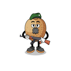 Character cartoon of kiwifruit as a special force
