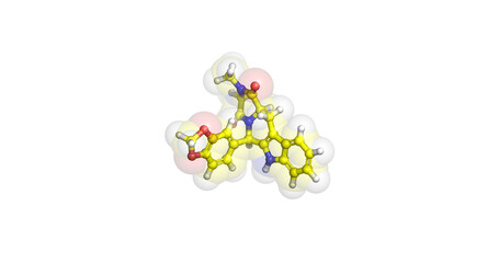 Tadalafil (Adcirca, Alyq, Cialis, Entadfi, Tadliq) 3D molecule