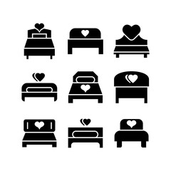 bed icon or logo isolated sign symbol vector illustration - high quality black style vector icons