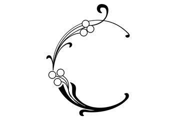 Floral vector decoration element botanical ornament