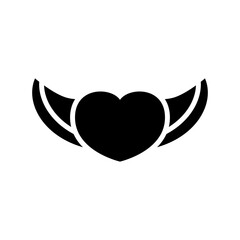 flying heart icon or logo isolated sign symbol vector illustration - high quality black style vector icons
