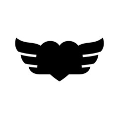 flying heart icon or logo isolated sign symbol vector illustration - high quality black style vector icons