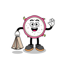 Cartoon of dragon fruit shopping