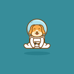 Cute Astronout Dog Logo Design