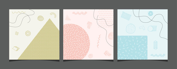 Abstract soft memphis design social media background