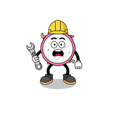 Character Illustration of dragon fruit with 404 error