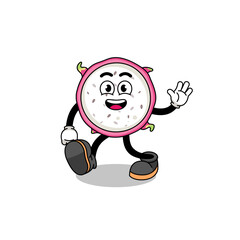 dragon fruit cartoon walking