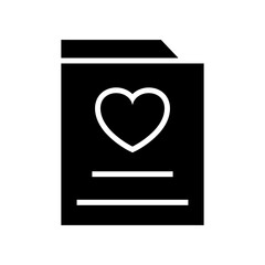 love diary icon or logo isolated sign symbol vector illustration - high quality black style vector icons