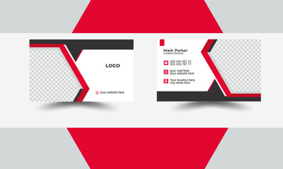 Creative,Colourful, Corporate ,double sided red and black color theme Business Card Layout
