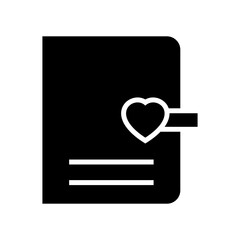 love diary icon or logo isolated sign symbol vector illustration - high quality black style vector icons