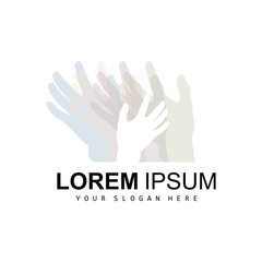 Hand Logo, Teamwork Vector, Team Company Design, Body health, Hand Care, Recycling