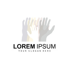 Hand Logo, Teamwork Vector, Team Company Design, Body health, Hand Care, Recycling