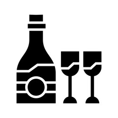 romantic champagne icon or logo isolated sign symbol vector illustration - high quality black style vector icons
